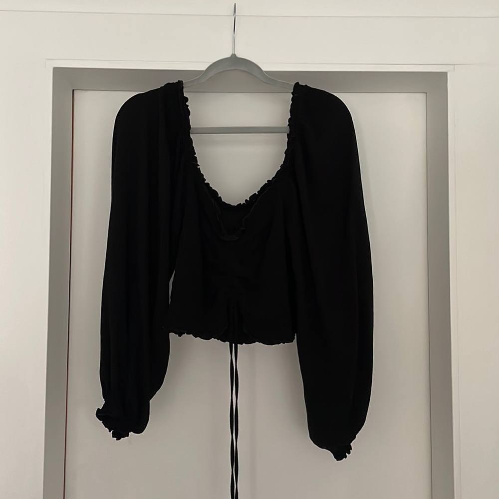 Forever 21 Plus crop peasant top - 1x
